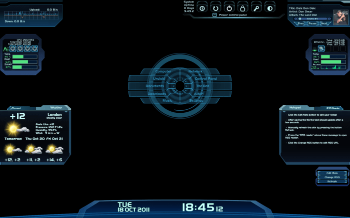 Mass Effect Rainmeter Skin