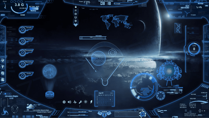 Neon Space Rainmeter Skin