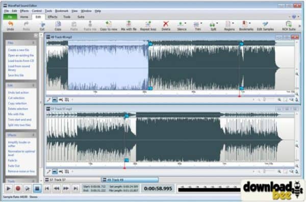 Wavepad: audio editing softwares