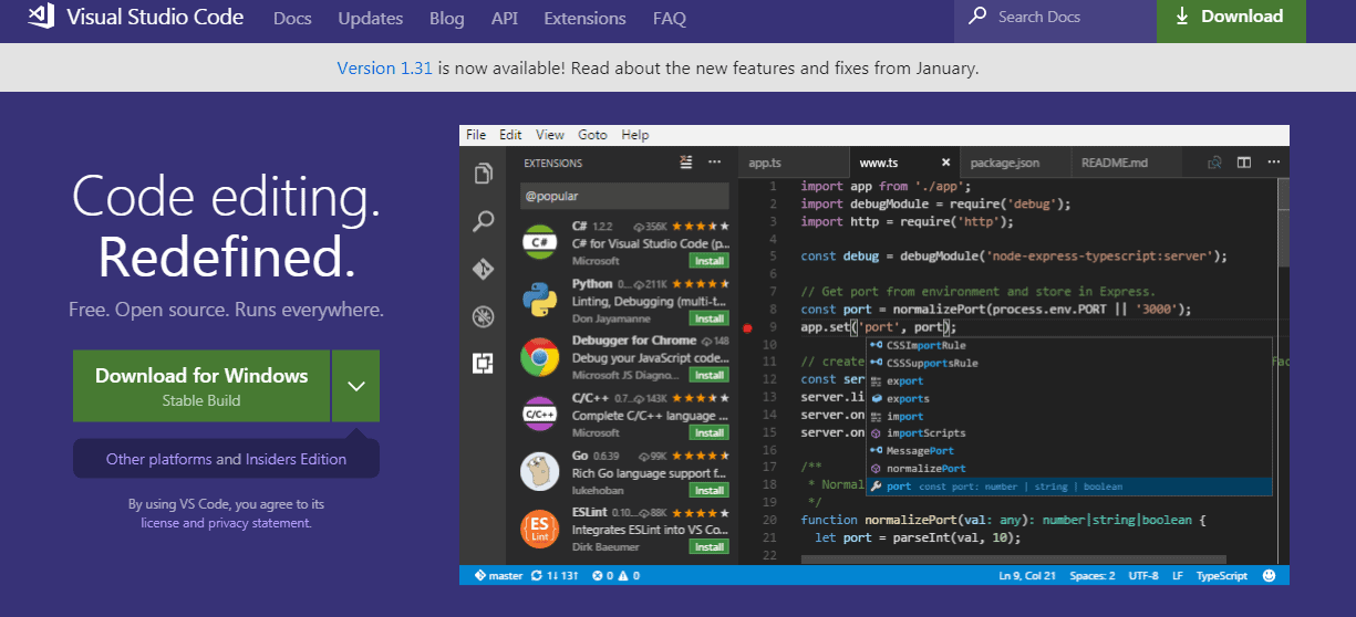 Visual Studio Code mac text editor