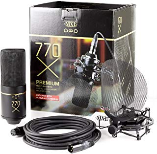 MXL 770X Multi-Pattern Condenser Microphone Package, Black & Gold (