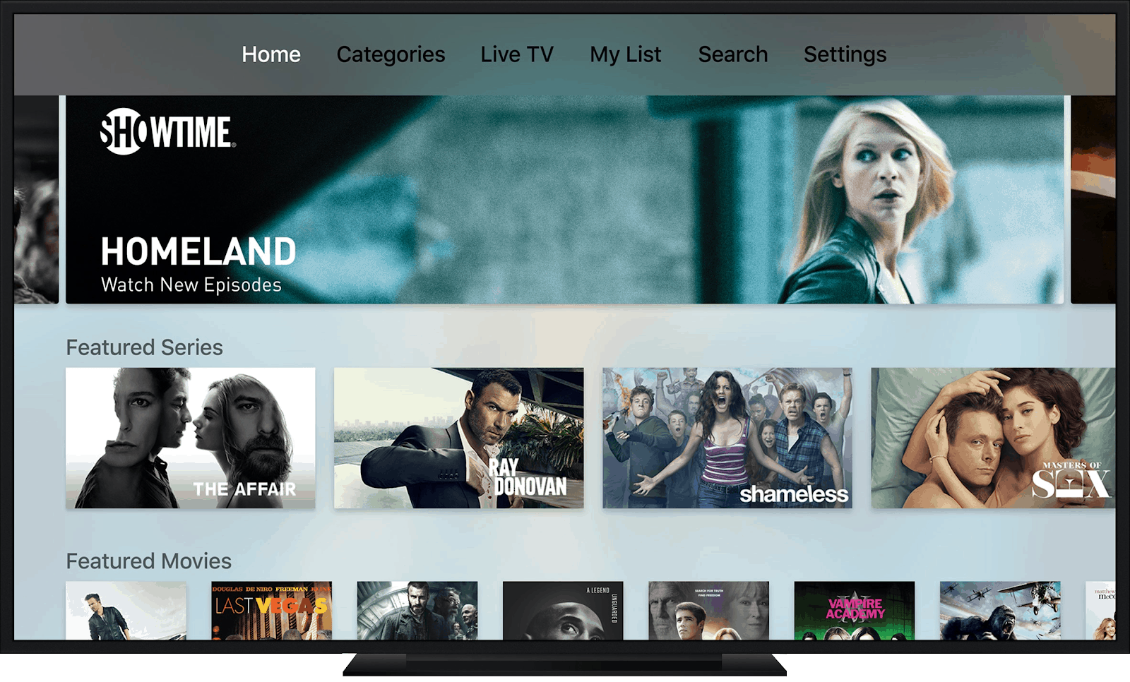 Showtime Anytime Homepage