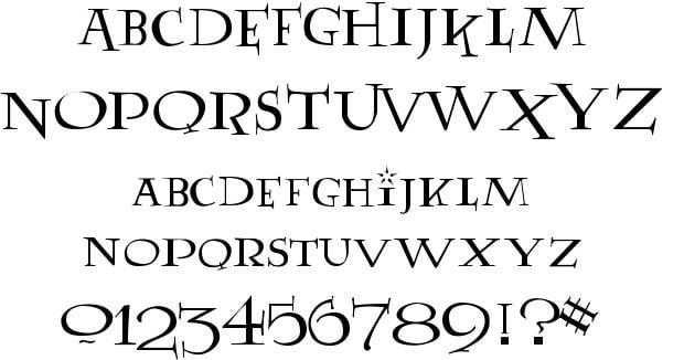 List Of All Harry Potter Fonts - Free Download 9