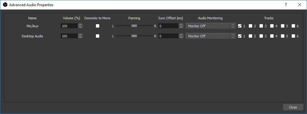 obs audio recording