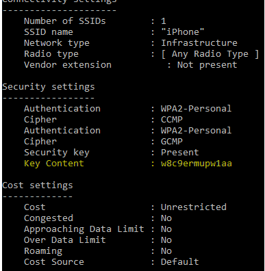 check wifi password using command prompt in windows.