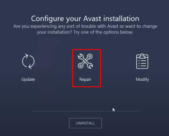 avast repair