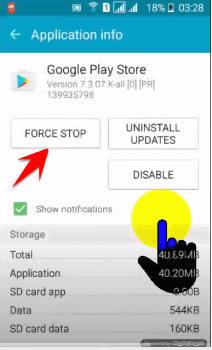 Force stop Google Play.