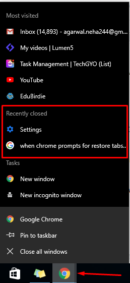 How To Quickly Restore Recently Closed Tabs in Chrome? recently closed history