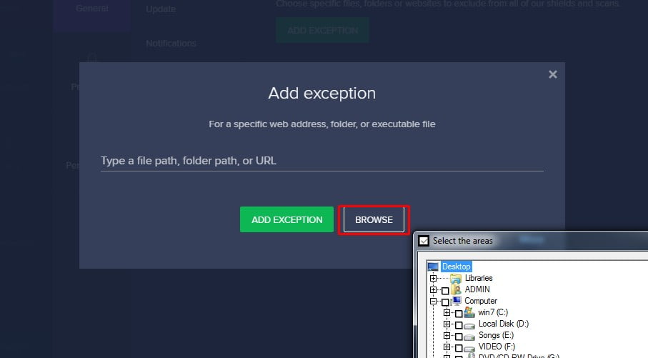 add exception to avast mac security