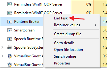 What Is Runtime Broker? Is It Safe? end task