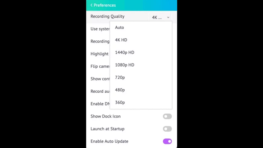 Vmaker auto recording quality