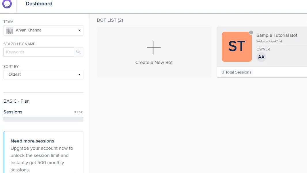 Botstar Review: Powerful No-code Chatbot Solution For Streamlined Customer Interactions Botstar Dashboard
