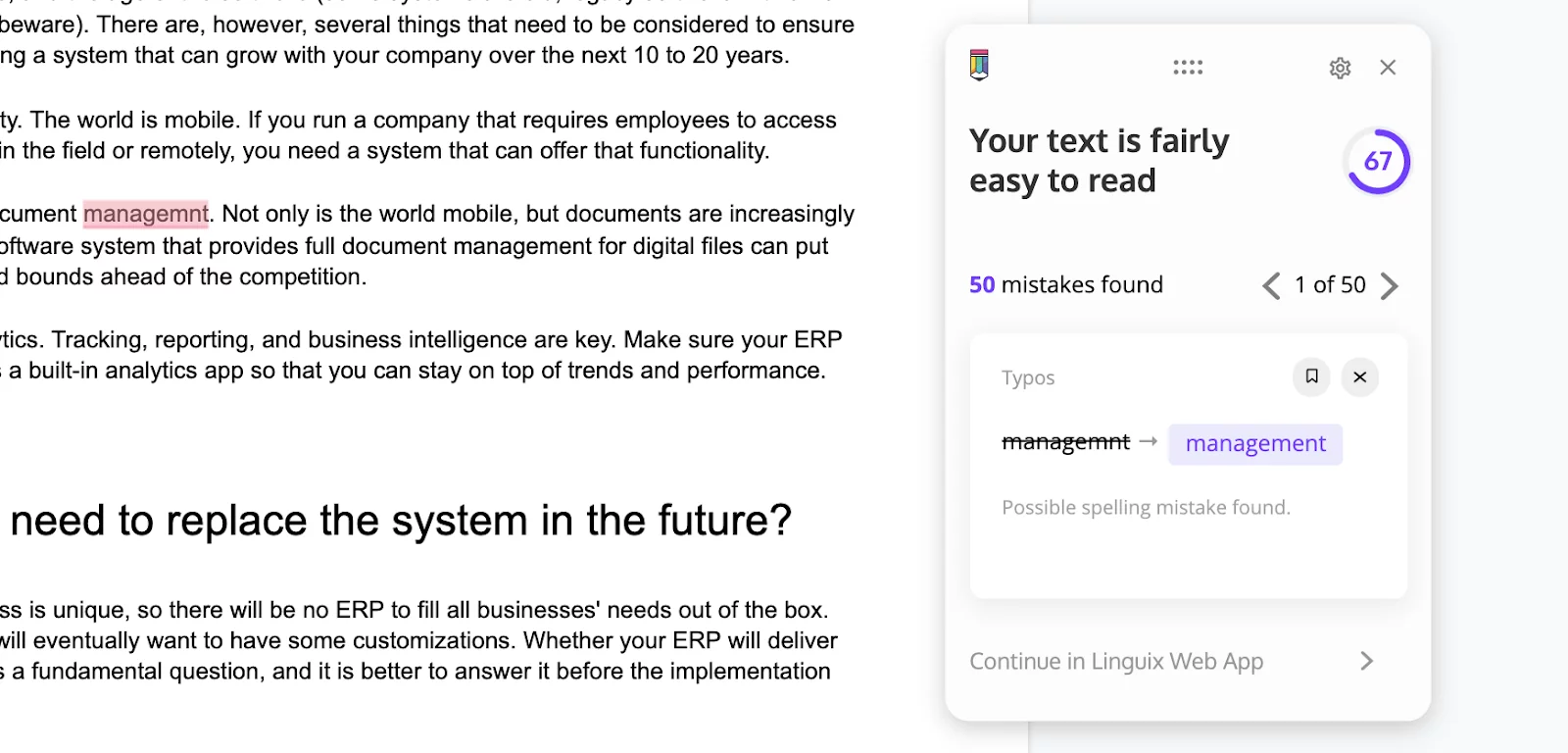 Linguix Review - Must Have AI Writing Assistant linguix Web Editor