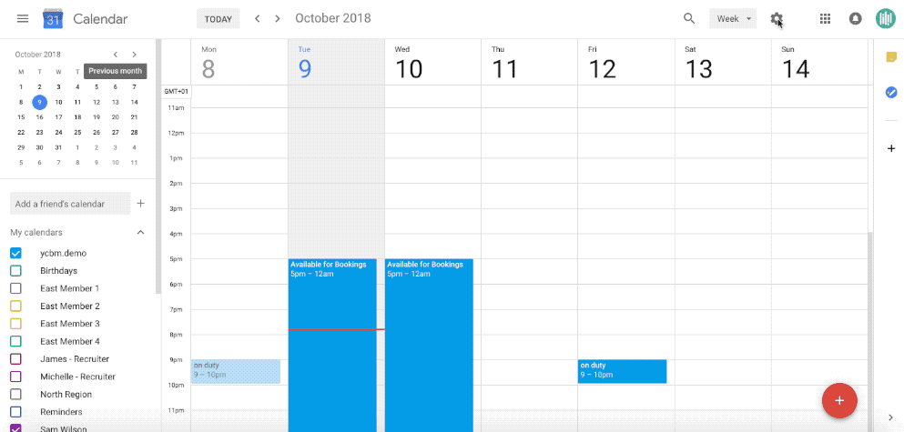 Share calendar to specific persion