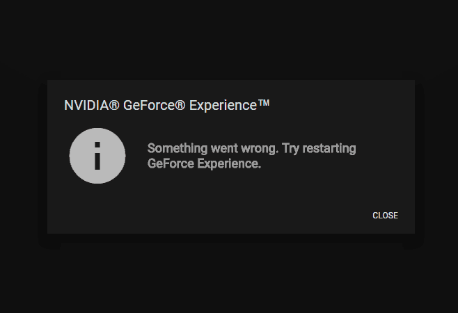 NVIDIA GeForce Experience Not Working Issue
