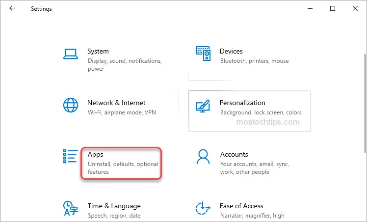 apps and features